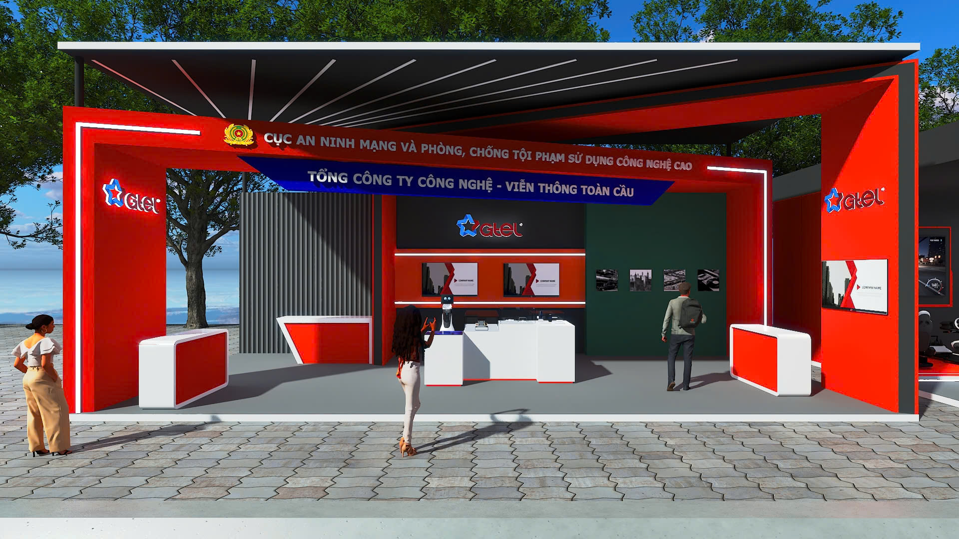 Tram trưng bày sản phẩm phục vụ chuyển đổi số quốc gia